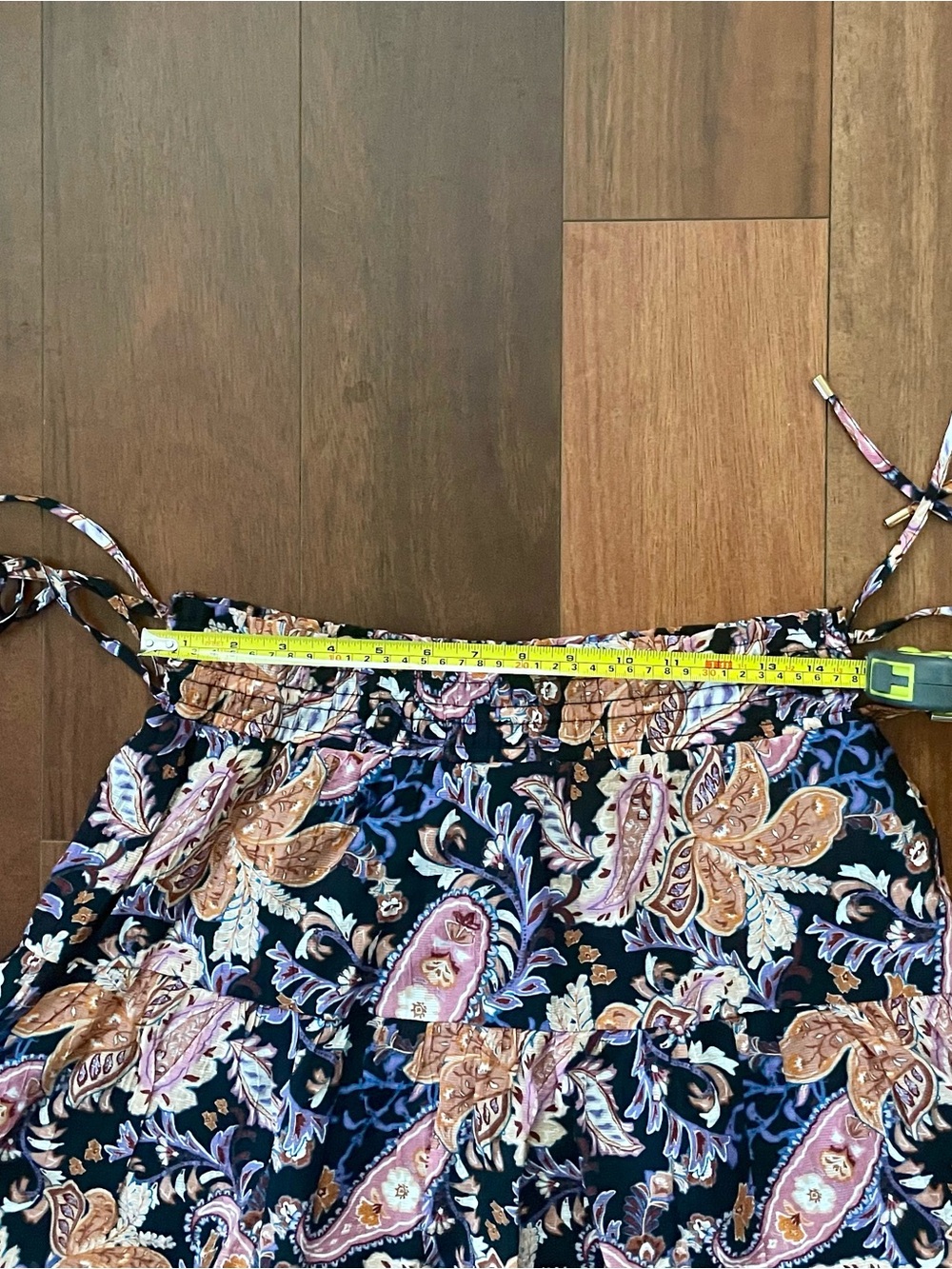 MINKPINK | Celestial Paisley Tiered Midi Skirt in Navy and Pink | Size Large NWT - Picture 7 of 11